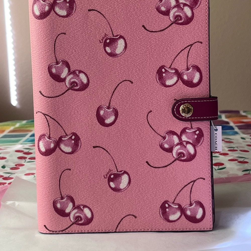 π COACH NOTEBOOK WITH CHERRY PRINT π NWT π - Picture 9 of 16